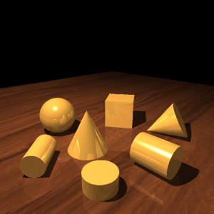 A scene with adaptive sampling